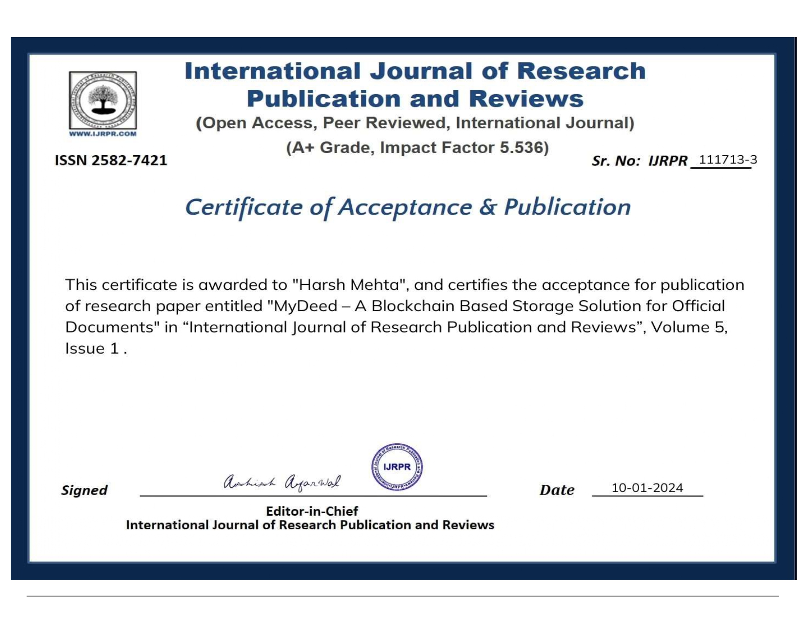 Certificate 1
